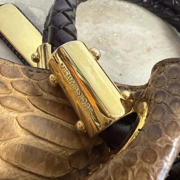 MICHAEL KORS COLLECTION GENUINE PYTHON SKORPIOS RING TOTE ITALY - Picture 6 of 12